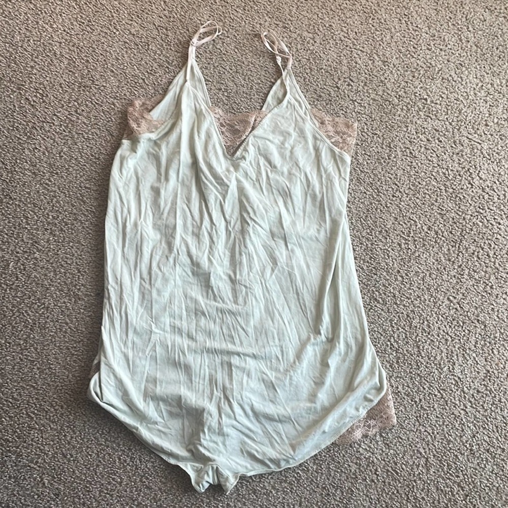 Anthropologie Floreat Mint Green Sleep romper medium - Picture 1 of 6